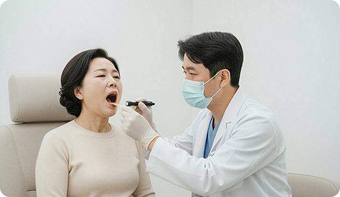 편도 상태 확인